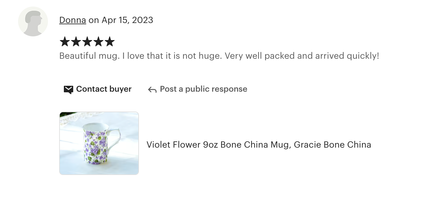 Violet Flower Bone China Mug