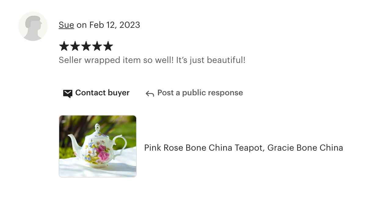 Grace's Rose Bone China Teapot