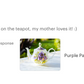 Purple Pansy Bone China Teapot