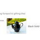 Black Gold Scallop Fine Porcelain Teapot