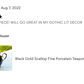 Black Gold Scallop Fine Porcelain Teapot