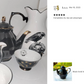 Black Gold Scallop Fine Porcelain Teapot