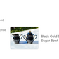 Black Gold Scallop Fine Porcelain Sugar & Creamer Set