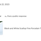 Black and White Scallop Fine Porcelain Teapot