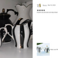 Black and White Scallop Fine Porcelain Sugar & Creamer Set