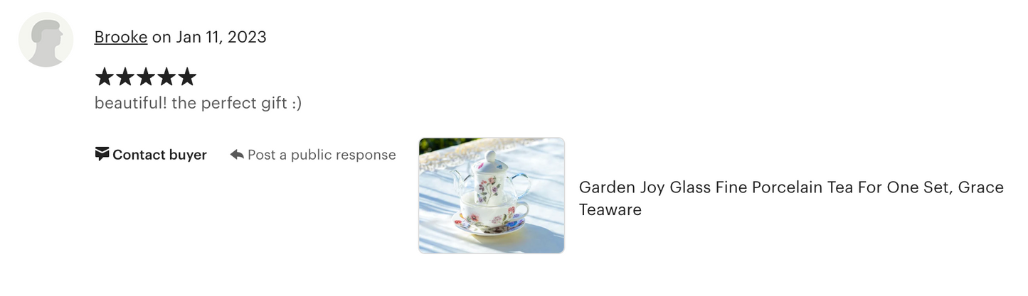 Garden Joy Glass and Fine Porcelain Tea For One Set