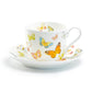 Stechcol Gracie Bone China Spring Butterfly Coffee Cup and Saucer
