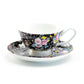 Gracie Bone China Petite Rose Black Bone China Cup and Saucer