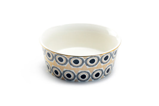 5.25" Burst Wave Fine Porcelain Pet Bowl
