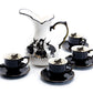 Potter's Studio Witches Brew Pitcher + 4 Flying Witch Tea Cup and Saucer Sets