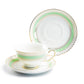 Grace Teaware Mint Stripe with Gold Dots Fine Porcelain Tea Cup and Saucer Set