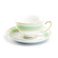 Grace Teaware Mint Stripe with Gold Dots Fine Porcelain Tea Cup and Saucer