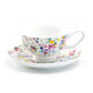 Stechcol Gracie Bone China Petite Rose White Bone China Cup and Saucer