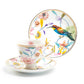 Grace Teaware Spring Flowers with Hummingbird Porcelain Tea Cup and Saucer Set