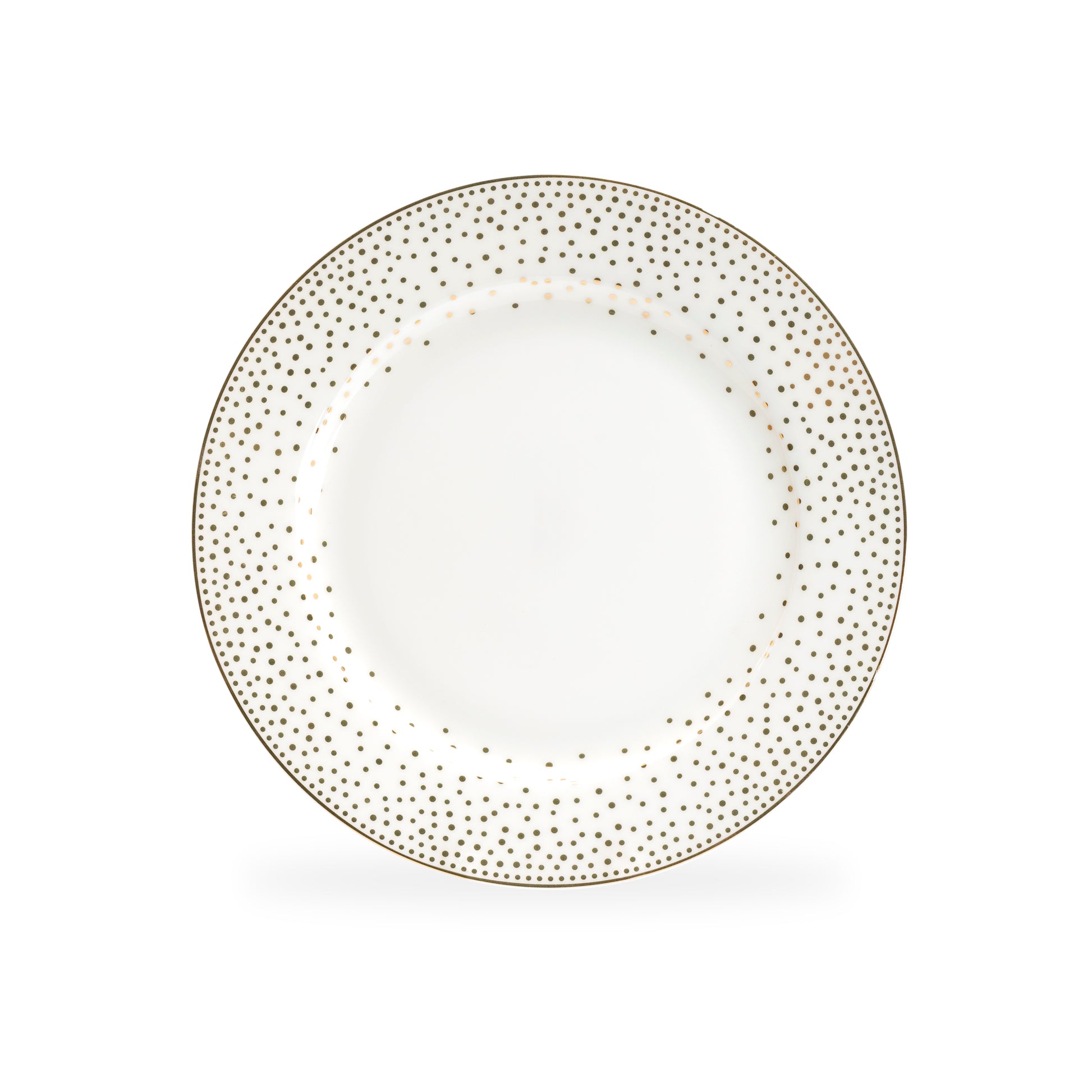 Stechcol Gracie Bone China 8.15" Gold Dots White Bone China Dessert Plate