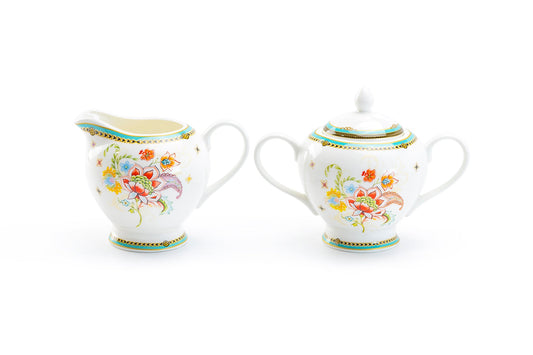 Grace Teaware Emperor Garden Fine Porcelain sugar bowl and creamer