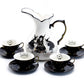 Potter's Studio Witches Brew Pitcher + 4 Assorted Halloween Tea Cup and Saucer Sets - Ouija & Witchy Crystal Ball