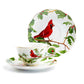 Grace Teaware Red Cardinal Fine Porcelain Tea Cup and Saucer Set