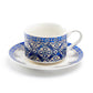 Grace Teaware Blue Diamond Fine Porcelain Tea Coffee Cup and Saucer