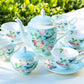 Stechcol Gracie Bone China Blue Jay Bone China 11-Piece Tea Set