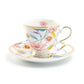 Grace Teaware Spring Flowers with Hummingbird Porcelain Tea Cup and Saucer
