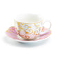 Grace Teaware Pink Gold Scroll Fine Porcelain Cup and Saucer