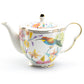 Grace Teaware Spring Flowers Daisy with Hummingbird Fine Porcelain Teapot