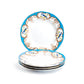 Grace Taeware 7.5" Finch Blue Fine Porcelain Dessert Plate Set of 4