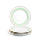 Mint Green Stripe with Gold Dots Fine Porcelain Dessert/Dinner Plate