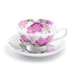 Stechcol Gracie Bone China Pink Zinnia Bone China Tea Cup and Saucer