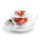 Stechcol Gracie Bone China Red Rose Garden Bone China Tea Cup and Saucer