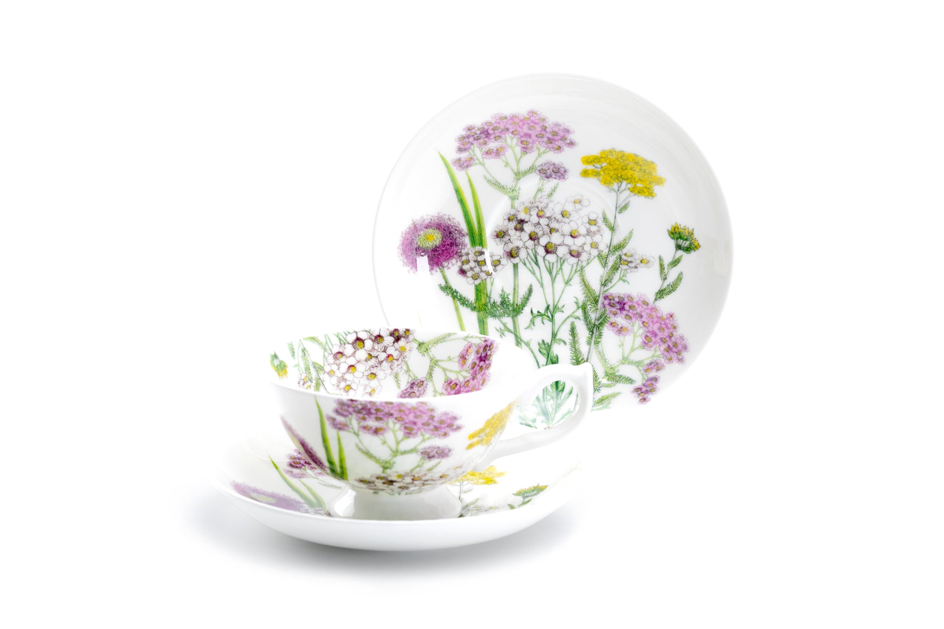 Stechcol Gracie Bone China Flower Field Bone China Tea Cup and Saucer Set