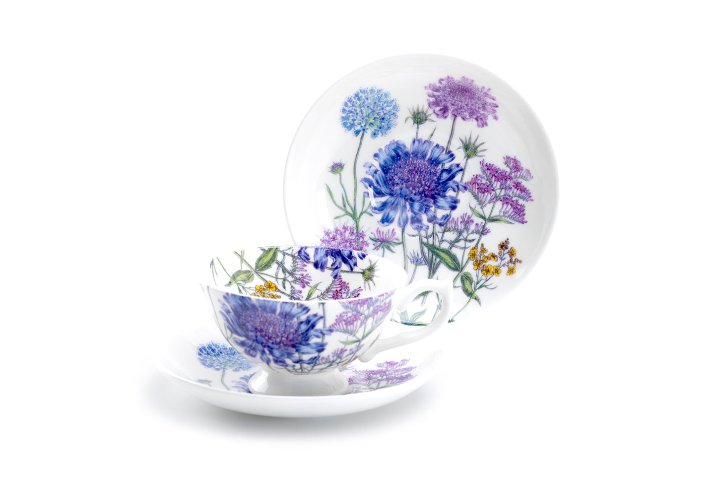 Stechcol Gracie Bone China Flower Field Bone China Tea Cup and Saucer Set