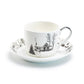 Stechcol Gracie Bone China Winter Wonderland Snowman Village Bone China Tea Cup and Saucer