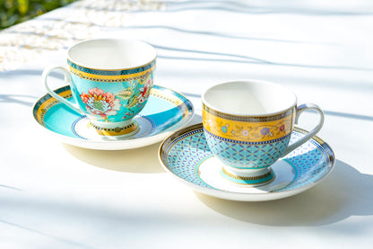 Emperor's Garden Fine Porcelain Cup and Saucer Sets