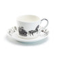Stechcol Gracie Bone China Winter Wonderland Santa Carriage Bone China Tea Cup and Saucer