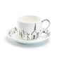 Stechcol Gracie Bone China Winter Wonderland Ski Village Bone China Tea Cup and Saucer