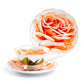 Stechcol Gracie Bone China Orange Rose Gold Dots Bone China Tea Cup and Saucer Set
