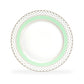 Mint Green Stripe with Gold Dots Fine Porcelain Dessert/Dinner Plate
