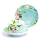 7.5" Blue Jay Pink Rose Garden Bone China Dessert Plate