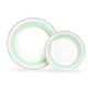 Mint Green Stripe with Gold Dots Fine Porcelain Dessert/Dinner Plate