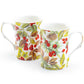 Stechcol Gracie Bone China Holly and Pine Cone Bone China Mug Set of 2