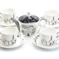 Stechcol Gracie Bone China Winter Wonderland Ski Village Bone China Tea Set