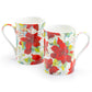 Stechcol Gracie Bone China Poinsettia Bone China Mug Set of 2