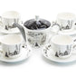 Stechcol Gracie Bone China Winter Wonderland Snowman Village Bone China Tea Set