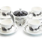 Stechcol Gracie Bone China Winter Wonderland Santa Carriage Bone China Tea Set