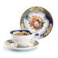 Gracie Bone China Royal Cobalt Gold Bone China Tea Cup and Saucer Set