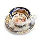 Stechcol Gracie Bone China Royal Cobalt Gold Bone China Tea Cup and Saucer Set