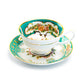 Stechcol Gracie Bone China Royal Emerald Gold Bone China Tea Cup and Saucer