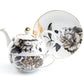 Grace Teaware Black Gold Peony Fine Porcelain Tea For One Set